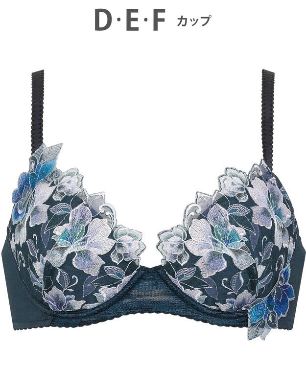 Wing ブラジャー Wing Lesiage ふっくら、まる胸メイク 背中にやさしくフィット 【2860シリーズ】 パッド有 ブラ PB2860 ウイング／ワコール グレイッシュブルー