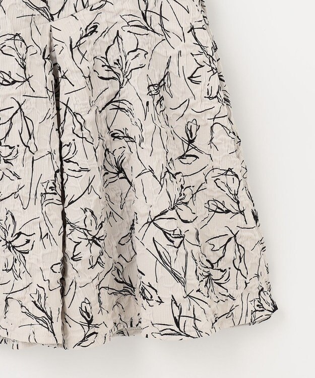 ANY SIS 【洗える】フラワーフクレジャカード スカート アイボリー×ブラック