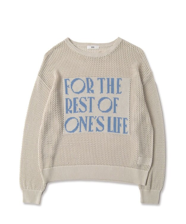 WEGO ジャガードメッシュニットビッグプルオーバー ホワイトアイボリー