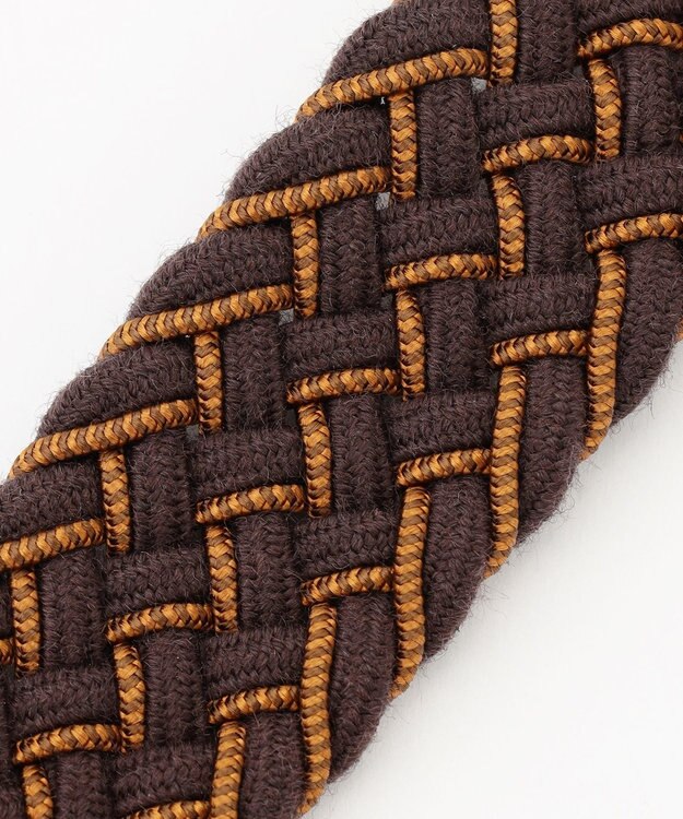 JOSEPH ABBOUD 【イタリア素材・ストレッチ・日本製】ウールビスコースストレッチ ベルト ダークブラウン系