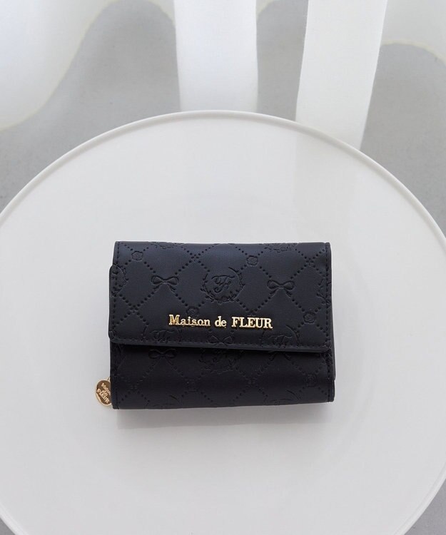 Maison de FLEUR カラーモノグラムウォレット Black