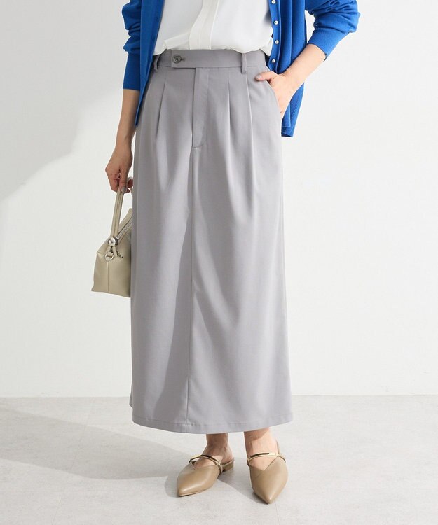 Green Parks イージーケアタック入りスカート Gray