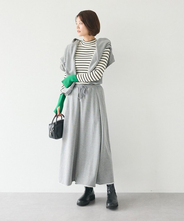 CRAFT STANDARD BOUTIQUE 【ＷＥＢ限定】裏毛カットオフフレアスカート Gray Mixture
