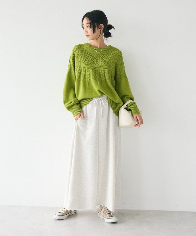 CRAFT STANDARD BOUTIQUE 【ＷＥＢ限定】裏毛カットオフフレアスカート Oatmeal