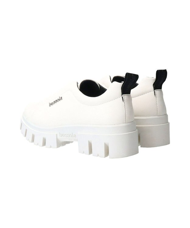 INTER-CHAUSSURES 【BUSSOLA】厚底スリッポンシューズ ホワイトコンビ