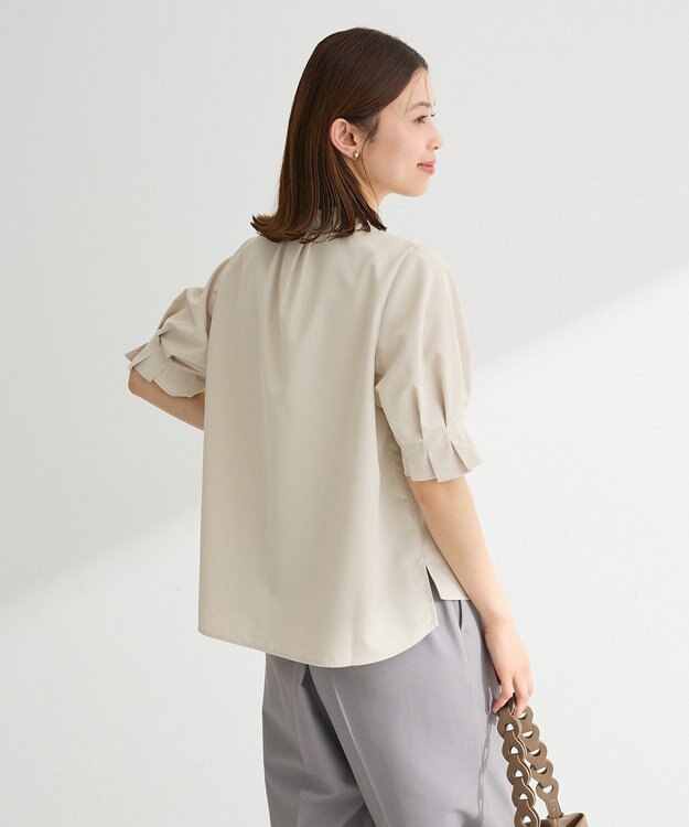 Green Parks タックショートスリーブブラウス Beige