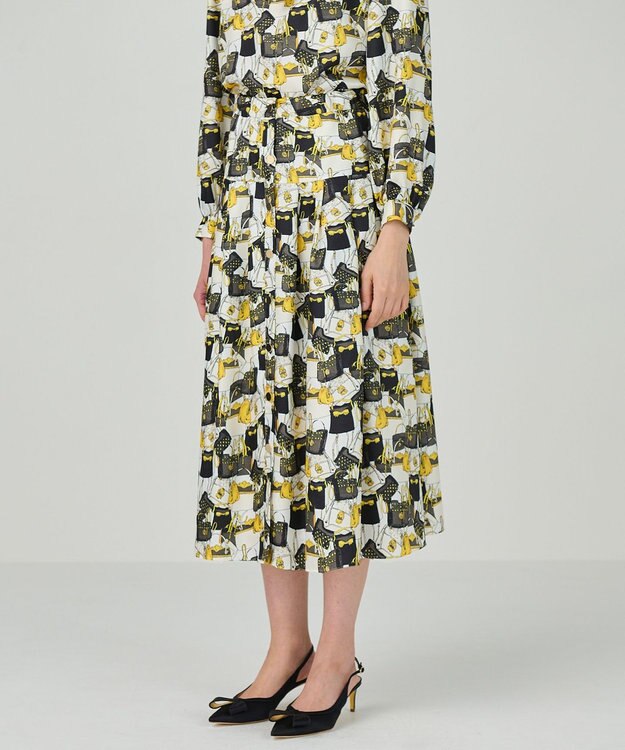 GRACE CONTINENTAL バッグモチーフプリーツスカート イエロー