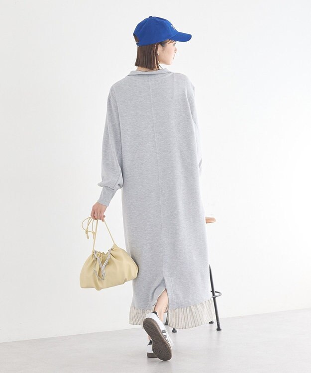 earth music&ecology レイヤーヘムワンピース Gray Mixture