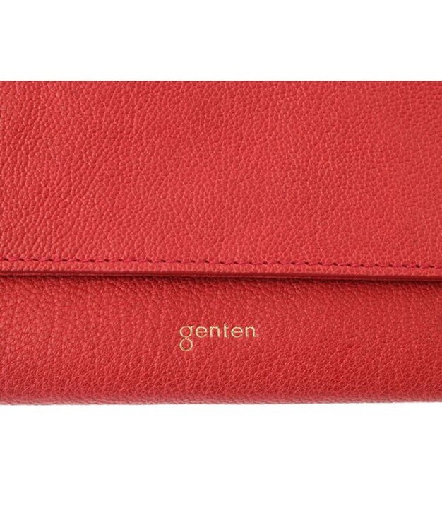 genten 【新色】フレスコ フラップ長財布 アカ