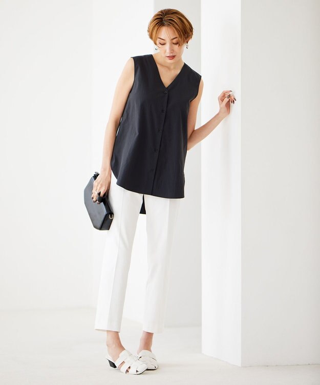 ICB 【洗える】 シェルタリングドライオックス スティックパンツ オフホワイト系