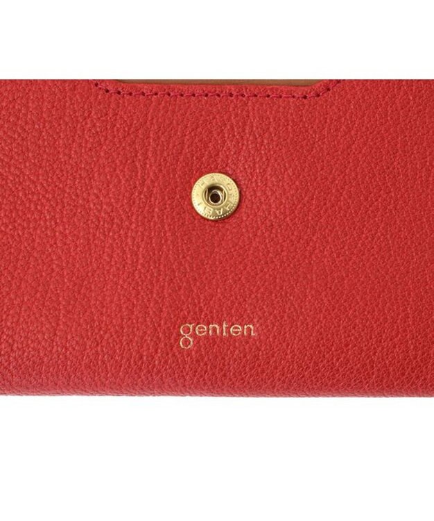 genten 【新色】フレスコ フラップ長財布 アカ