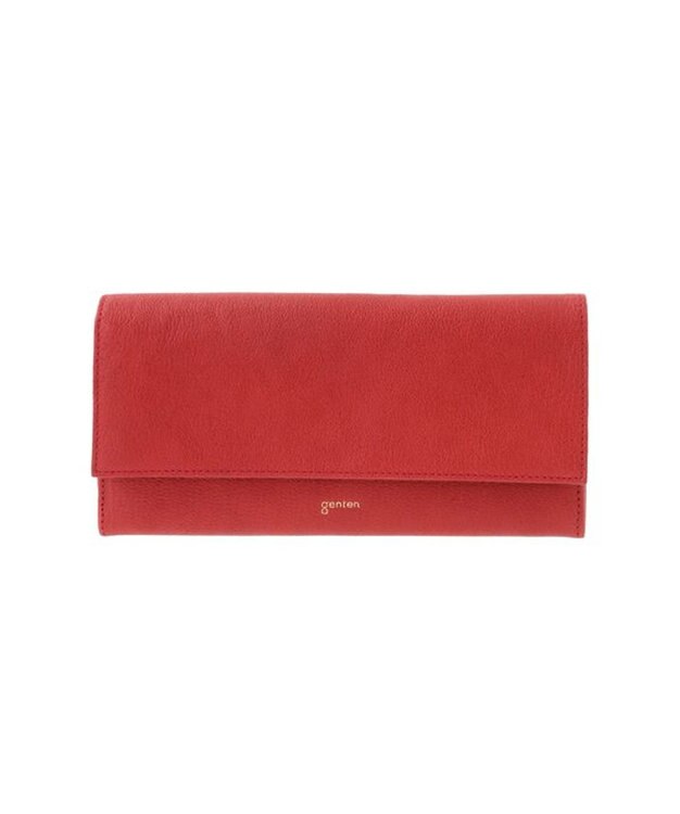 genten 【新色】フレスコ フラップ長財布 アカ