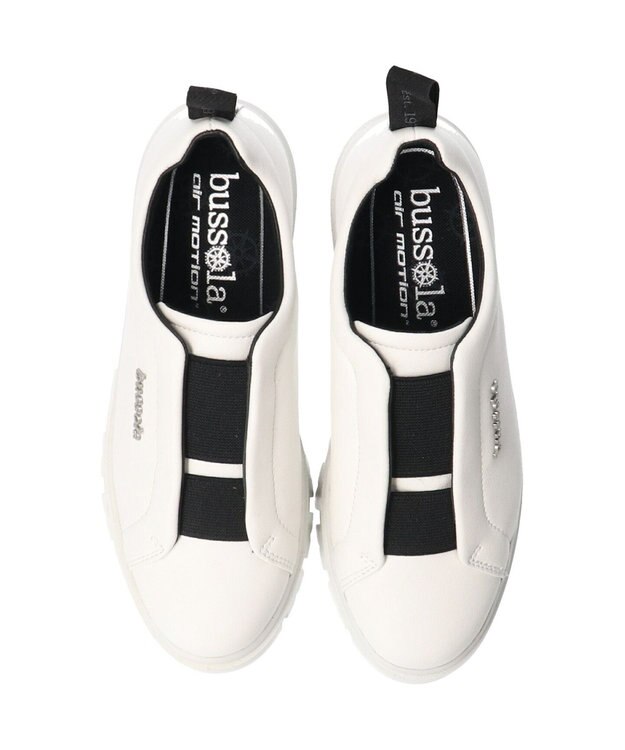 INTER-CHAUSSURES 【BUSSOLA】厚底スリッポンシューズ ホワイトコンビ