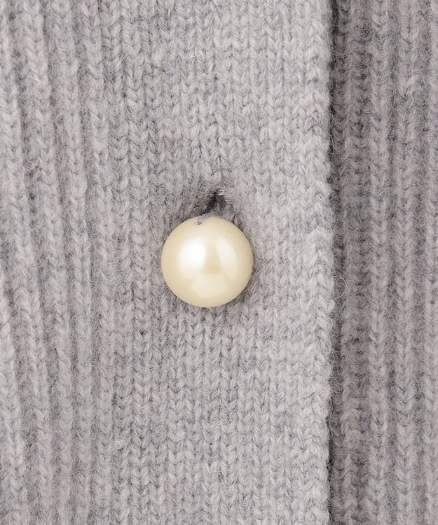 自由区 L 【洗える】ウールカシミヤブレンド Vネックカーディガン ライトグレー系