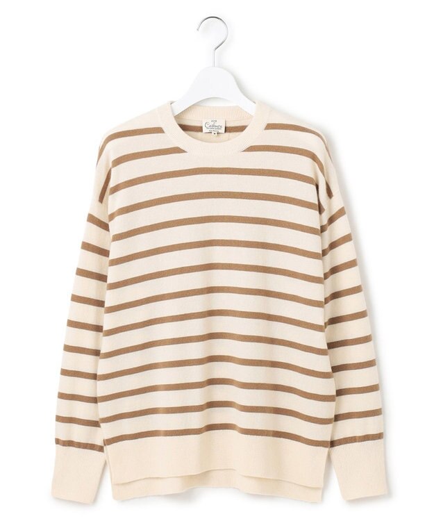 23区 S 【見上愛さん着用/Oggi・STORY掲載】ピュアカシミヤ クルーネック ニット オフ×キャメル