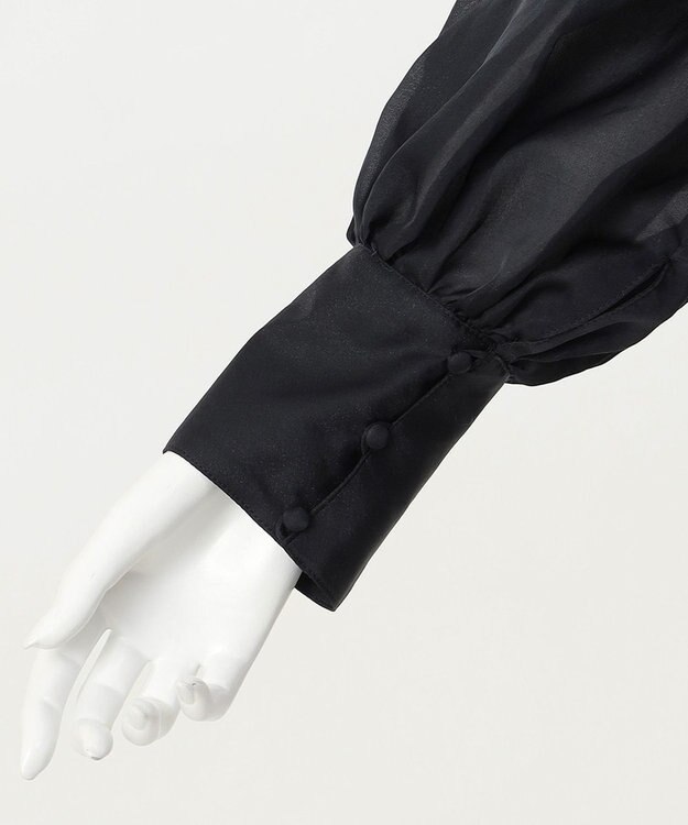 23区 【エステータ】シルクコットンオーガンジー ブラウス ブラック系