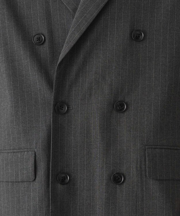 WEGO 【フォーマル/セットアップ対応】ダブルテーラードジャケット グレーストライプ