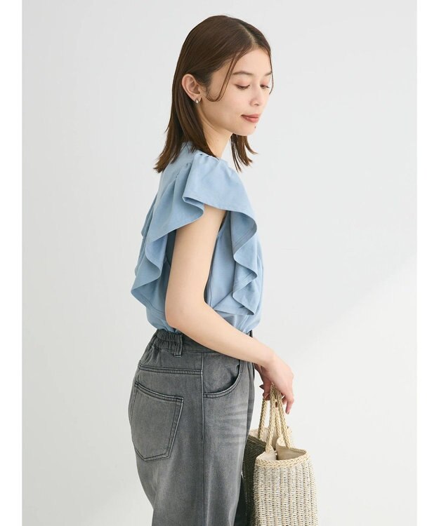 Green Parks ・ＳＵＧＡＲ　ＳＰＯＯＮ＜ＣＯＯＬ＞ラッフルスリーブＴＥＥ Sax