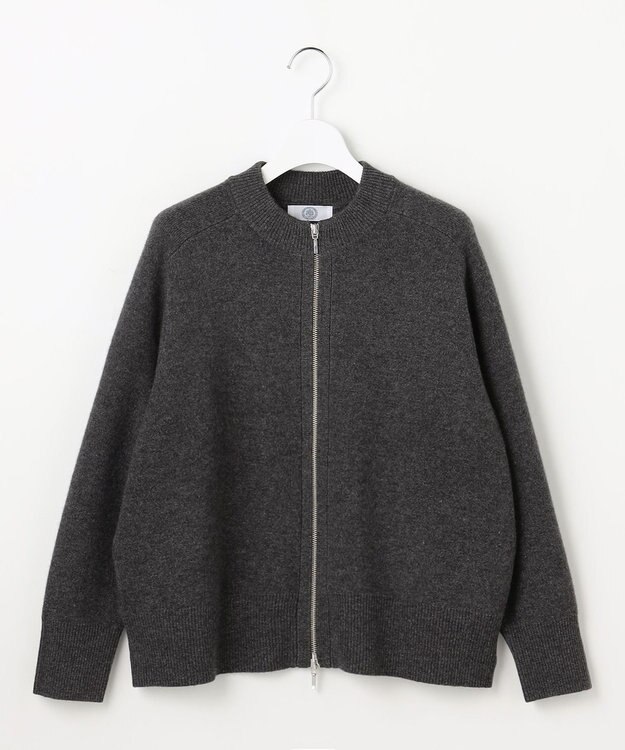 J.PRESS LADIES L CAT ジップアップ ブルゾン ニット グレー系