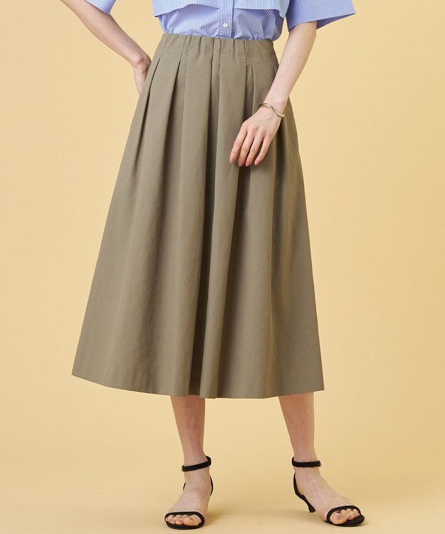 J.PRESS LADIES S フルダルクロス プリーツ スカート モカ系