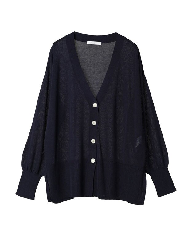 Green Parks 接触冷感Ｖネックカーデ Dark Navy