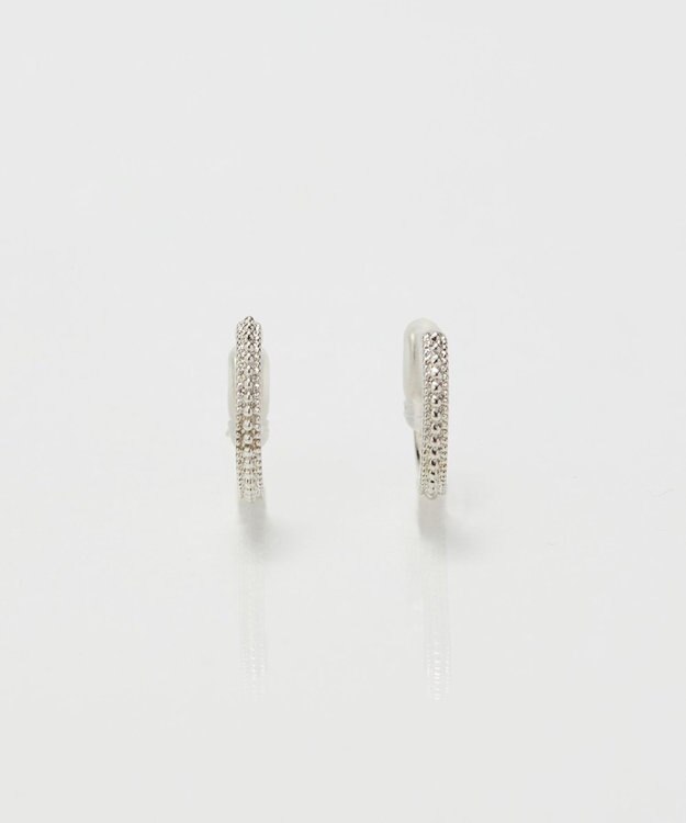 Phoebe 【金属アレルギー対応/痛くないシリーズ】グリッターメタルライトフィットイヤリング　シルバー シルバー