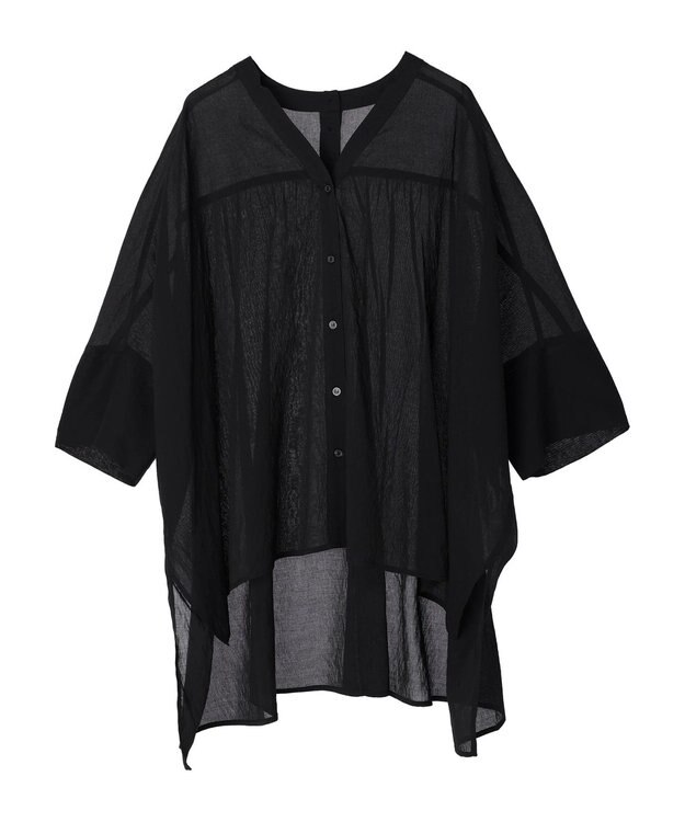 AMERICAN HOLIC バックギャザーＶネックシアーシャツ Black