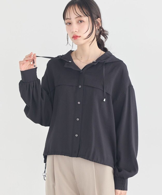 earth music&ecology 【予約】シアーシャツブルゾン ブラック