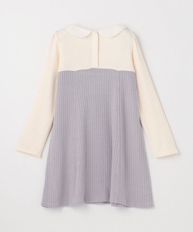 組曲 KIDS 【110-140㎝】バイカラーニットソー ワンピース ライトグレー系