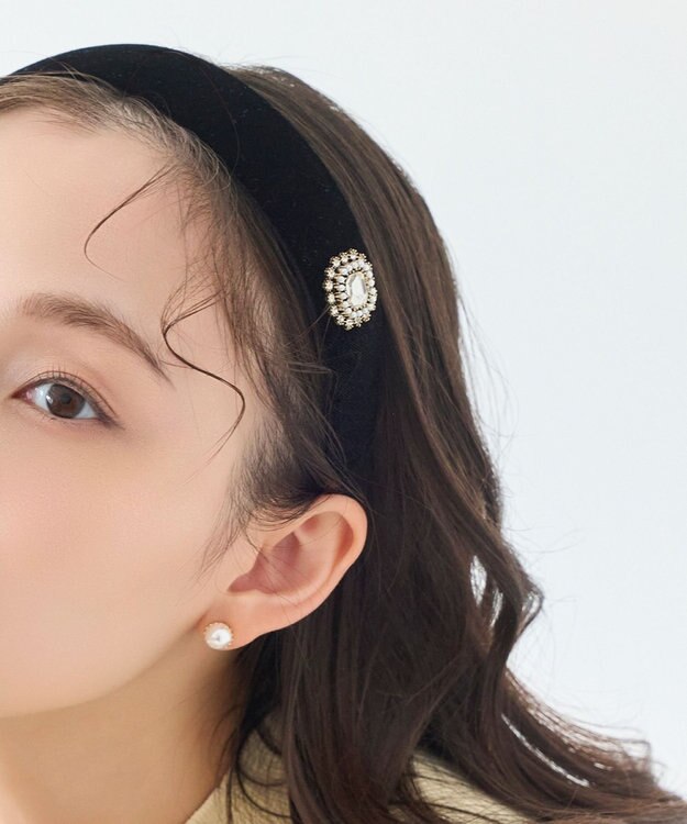 FOXEY ブラック ベロア ヘアバンド カチューシャ ベロアカチューシャ