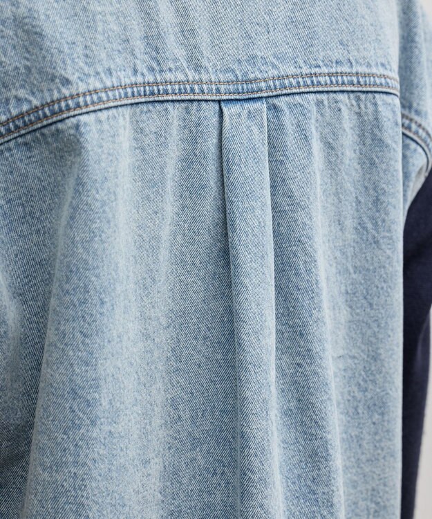 GRACE CONTINENTAL ニットスリーブデニムワンピース サックス