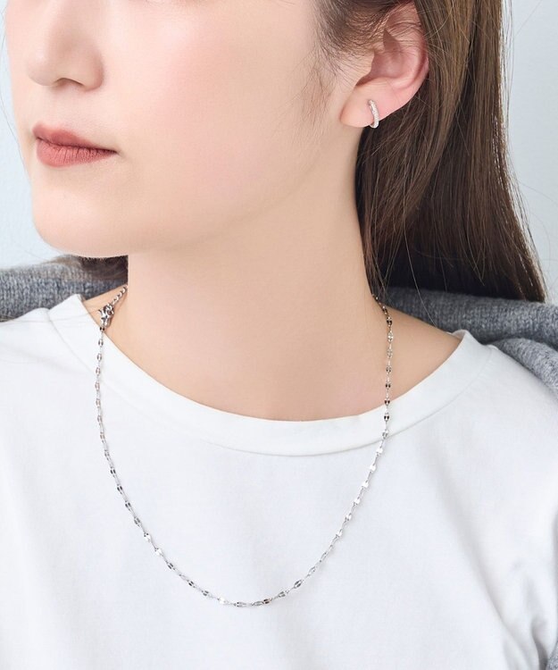 Phoebe 【金属アレルギー対応/痛くないシリーズ】グリッターメタルライトフィットイヤリング　シルバー シルバー