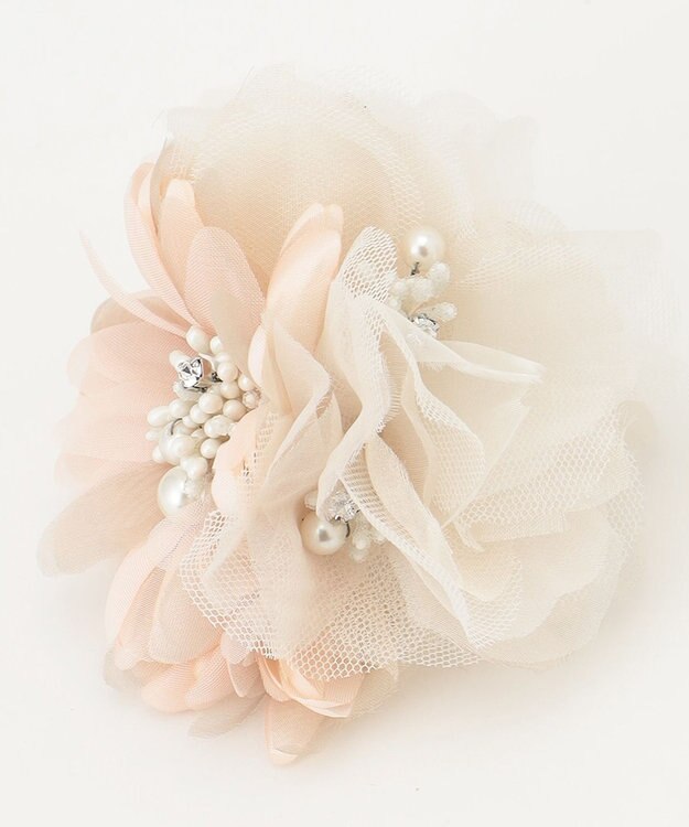 ANY フラワーミックスコサージュ エクリュ×ピンク