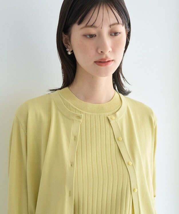 YECCA VECCA 【マシンウォッシャブル】カーディガン Yellow