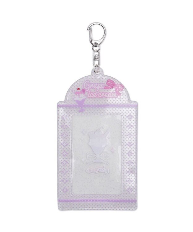 WEGO ラメクリアスイーツカードホルダーキーホルダー パープル