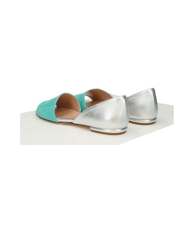 INTER-CHAUSSURES 【INTER-CHAUSSURES】異素材コンビオープントウパンプス ブルーコンビ