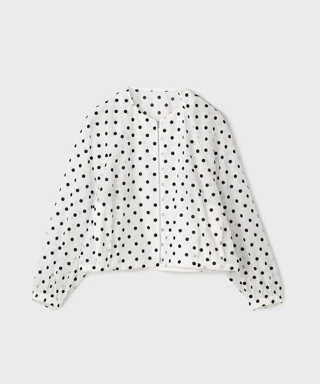 GRACE CONTINENTAL ドットフロッキーブルゾン ホワイト