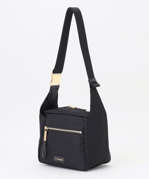 LA BAGAGERIE メタルバックル　ボックスショルダー　SSサイズ ブラック