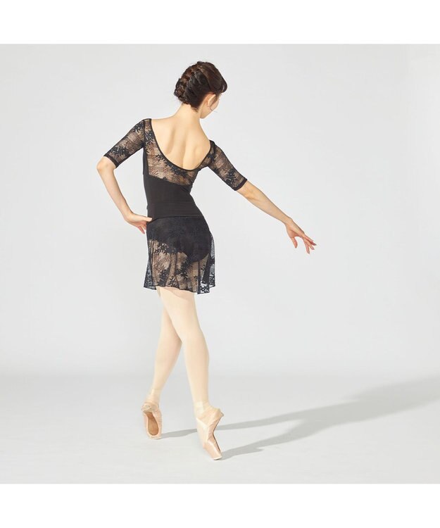 Chacott ハーフスリーブレオタード ブラック