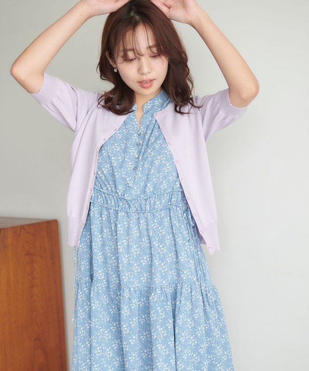 Feroux 【接触冷感・UVカット】ハーフスリーブ カーディガン ライラック系