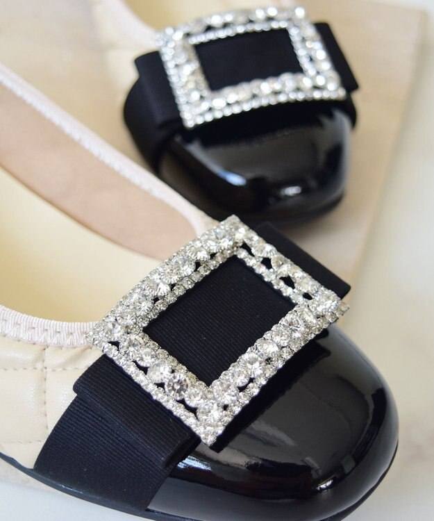 Bridget Birkin ＜3E＞【Bridget Birkin Walk】キルティングビジューリボンウォーキングパンプス ベージュ