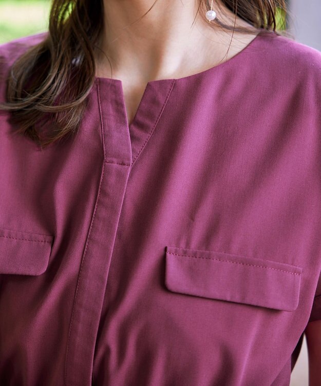 Tiaclasse 【洗える】フラップポケットワンピース パープル