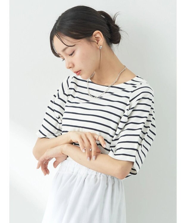 earth music&ecology タックスリーブＴ Border