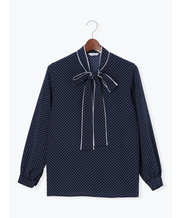 Te chichi パターンアソートボウタイブラウス《2026 spring catalog item》 ネイビー