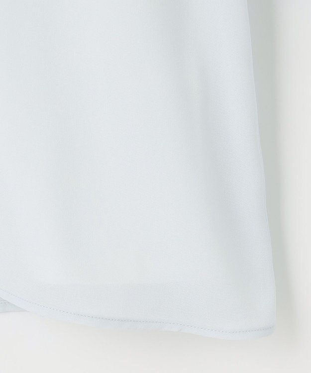 自由区 【XSサイズ～/洗える】ロイヤルシフォン ラッフルブラウス スカイブルー系