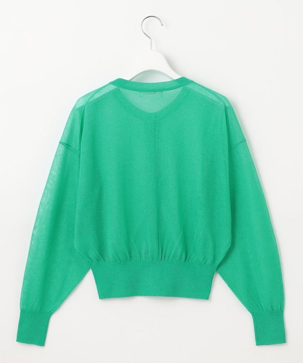 Feroux 【洗える】シアーカラー カーディガン グリーン系