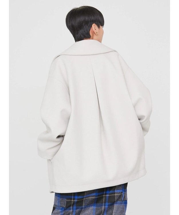 AMERICAN HOLIC 中空ＦＩＢＥＲコクーンミディコート Light Gray