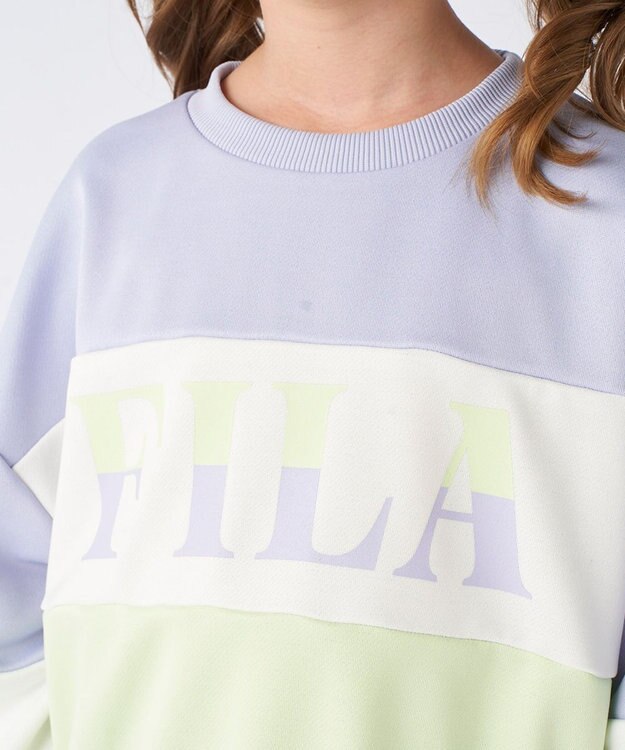 OP／FILA 【FILA】パステルカラークルーネックスウェット/キッズ サックス