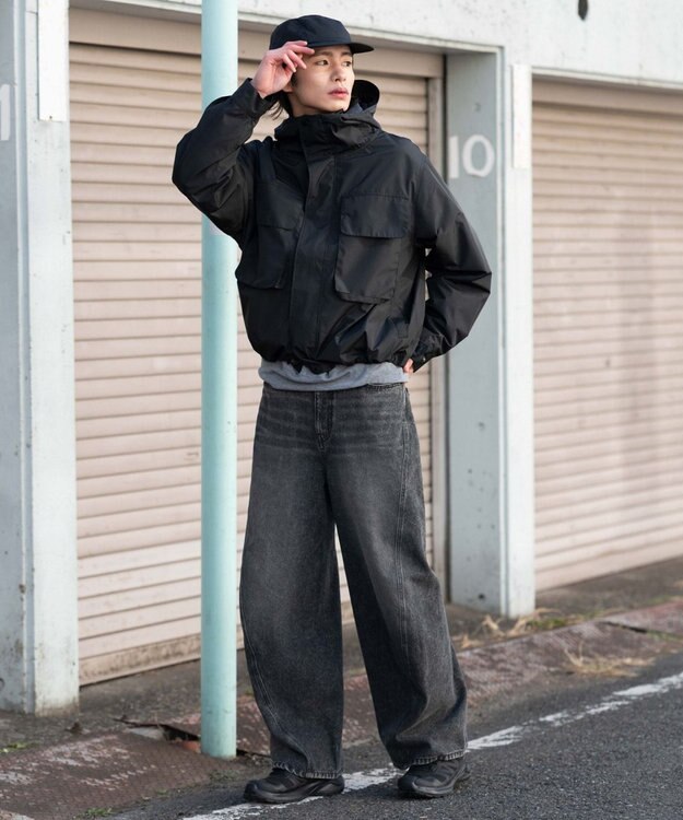 WEGO 【ユニセックス着用ITEM/アウトドア】フードシェルブルゾン ブラック