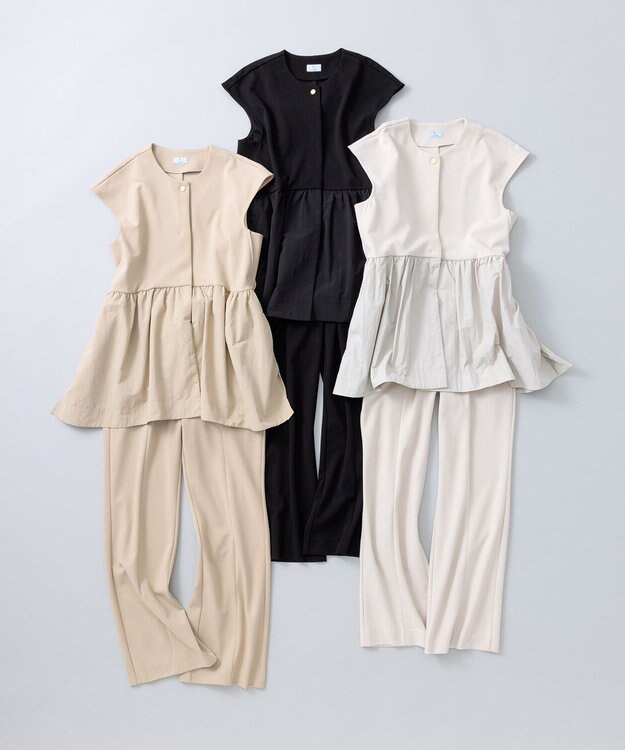 組曲 S 【接触冷感・吸湿・UVカット】ジョーゼットジャージー ジレ ラテベージュ系